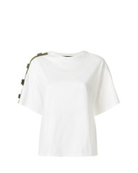 T-shirt girocollo decorata bianca di Mr & Mrs Italy