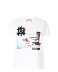 T-shirt girocollo decorata bianca di N°21