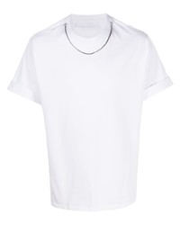 T-shirt girocollo decorata bianca di Neil Barrett