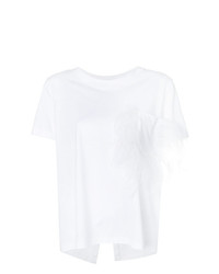 T-shirt girocollo decorata bianca di Parlor