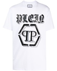 T-shirt girocollo decorata bianca di Philipp Plein