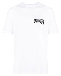 T-shirt girocollo decorata bianca di Roberto Cavalli
