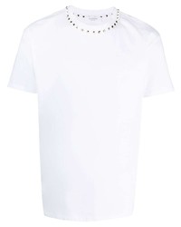 T-shirt girocollo decorata bianca di Valentino Garavani
