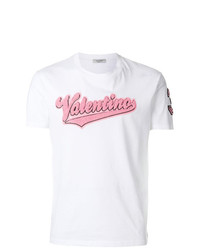 T-shirt girocollo decorata bianca di Valentino