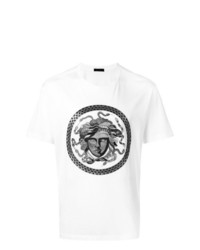 T-shirt girocollo decorata bianca di Versace