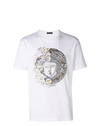 T-shirt girocollo decorata bianca di Versace