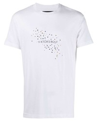 T-shirt girocollo decorata bianca di Viktor & Rolf