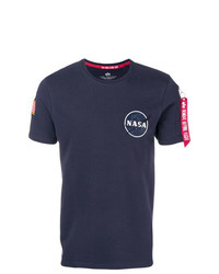 T-shirt girocollo decorata blu scuro di Alpha Industries