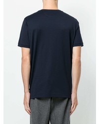 T-shirt girocollo decorata blu scuro di Fendi