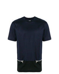 T-shirt girocollo decorata blu scuro di Les Hommes