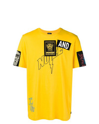 T-shirt girocollo decorata gialla di Diesel