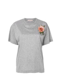 T-shirt girocollo decorata grigia di Christopher Kane