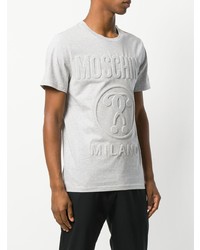 T-shirt girocollo decorata grigia di Moschino