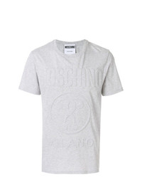 T-shirt girocollo decorata grigia di Moschino