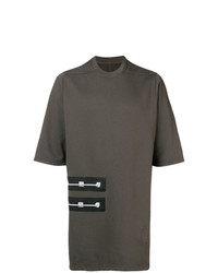 T-shirt girocollo decorata grigio scuro di Rick Owens DRKSHDW