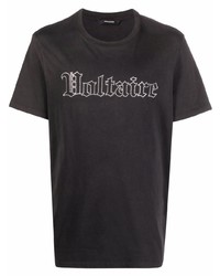 T-shirt girocollo decorata grigio scuro di Zadig & Voltaire