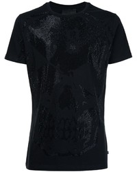 T-shirt girocollo decorata nera