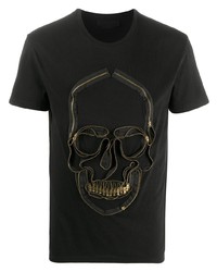 T-shirt girocollo decorata nera di Alexander McQueen