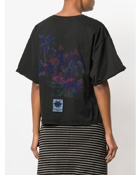T-shirt girocollo decorata nera di Mr & Mrs Italy