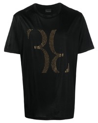 T-shirt girocollo decorata nera di Billionaire
