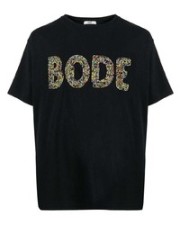 T-shirt girocollo decorata nera di Bode