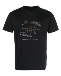 T-shirt girocollo decorata nera di Botter