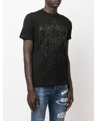 T-shirt girocollo decorata nera di John Richmond