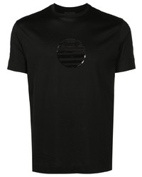 T-shirt girocollo decorata nera di Emporio Armani