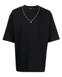 T-shirt girocollo decorata nera di FIVE CM