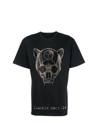 T-shirt girocollo decorata nera di Frankie Morello