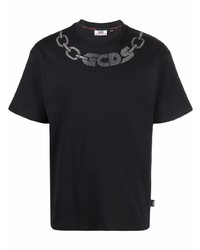 T-shirt girocollo decorata nera di Gcds