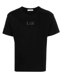T-shirt girocollo decorata nera di Ludovic De Saint Sernin