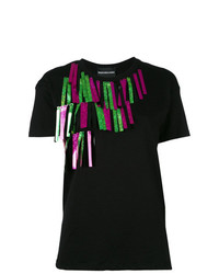 T-shirt girocollo decorata nera di Marco Bologna