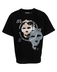 T-shirt girocollo decorata nera di Misbhv