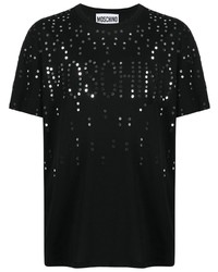 T-shirt girocollo decorata nera di Moschino