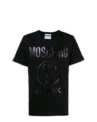 T-shirt girocollo decorata nera di Moschino