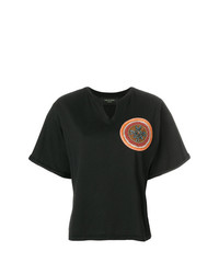 T-shirt girocollo decorata nera di Mr & Mrs Italy