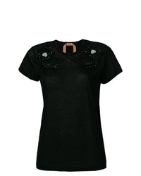 T-shirt girocollo decorata nera di N°21