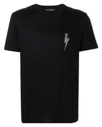 T-shirt girocollo decorata nera di Neil Barrett