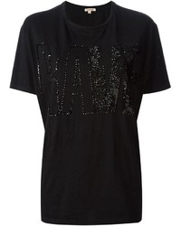 T-shirt girocollo decorata nera di P.A.R.O.S.H.