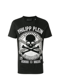 T-shirt girocollo decorata nera di Philipp Plein