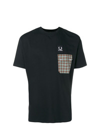 T-shirt girocollo decorata nera di Raf Simons X Fred Perry