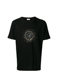 T-shirt girocollo decorata nera di Saint Laurent