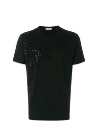 T-shirt girocollo decorata nera di Versace Collection