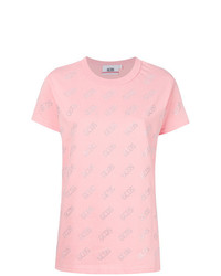 T-shirt girocollo decorata rosa di Gcds