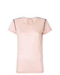 T-shirt girocollo decorata rosa di N°21