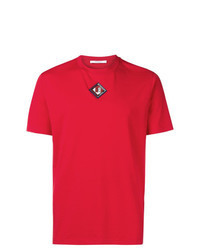 T-shirt girocollo decorata rossa