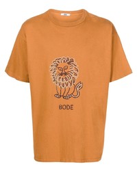 T-shirt girocollo decorata terracotta