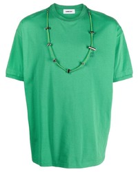 T-shirt girocollo decorata verde