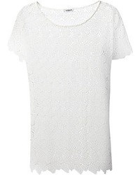 T-shirt girocollo di pizzo bianca di Cacharel
